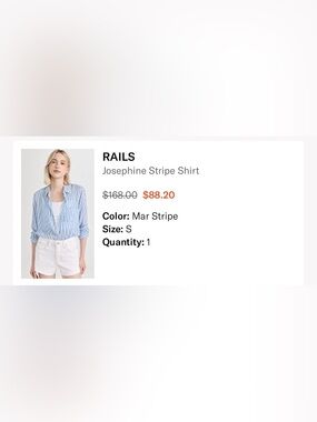 Rails Josephine Stripe Shirt in Mar Stripe